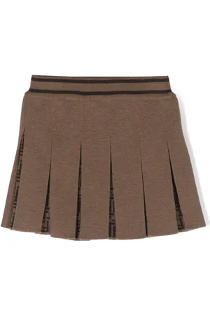 Fendi Gonna plissettata con stampa FF