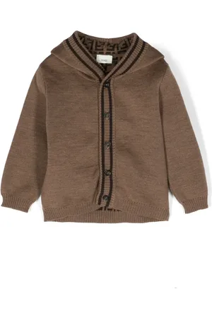 Fendi Cardigan con cappuccio FF