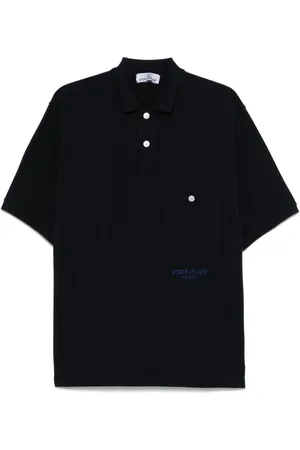 Stone Island Polo in cotone con ricamo logo