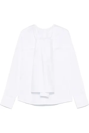 Plan C Blusa in popeline con fiocco oversize