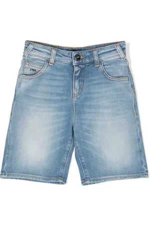 Emporio Armani Bermuda denim con placca logo