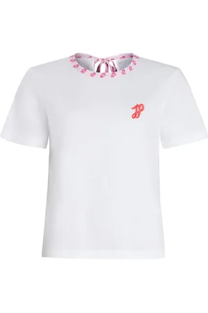 Patou T-shirt in cotone biologico con colletto a contrasto