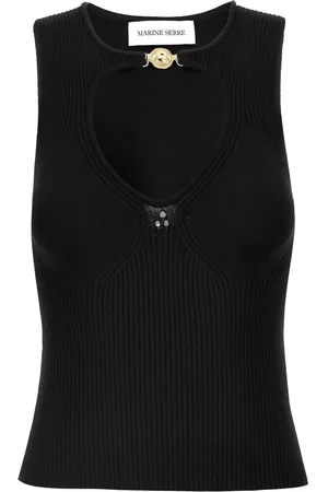 Marine Serre Top in maglia traforata