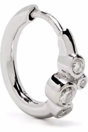 Maria Black Orecchino a cerchio Elena in oro bianco 14kt con diamanti