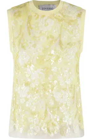 Ermanno Firenze Top floreale con paillettes