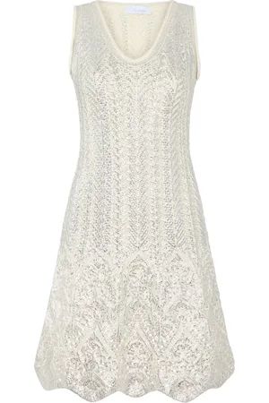 Paco rabanne Abito in maglia in misto cotone