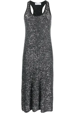 Fabiana Filippi Abito midi smanicato con paillettes