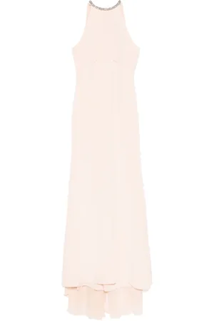 Roland Mouret Abito lungo in seta con chiffon