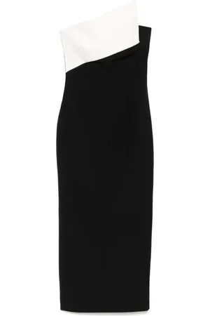Roland Mouret Abito midi a inserti a contrasto