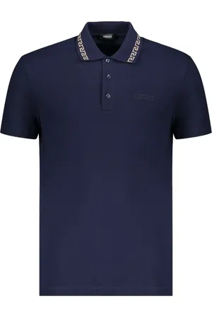 VERSACE Polo in cotone con ricamo logo