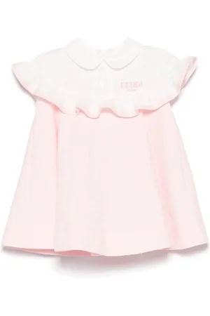 Fendi Abito in cotone con logo jacquard