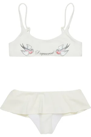 Dsquared2 Top bikini a fascia con ricamo