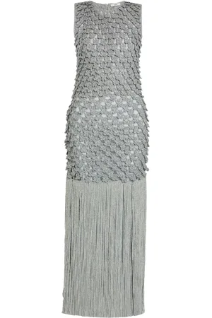 Erdem Abito in maglia con frange
