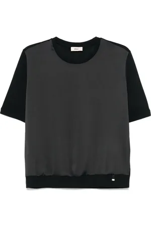 HERNO T-shirt con inserti in maglia