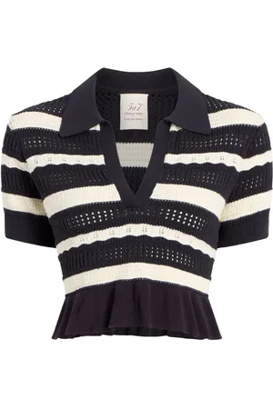 Cinq A Sept Top crop in maglia a righe