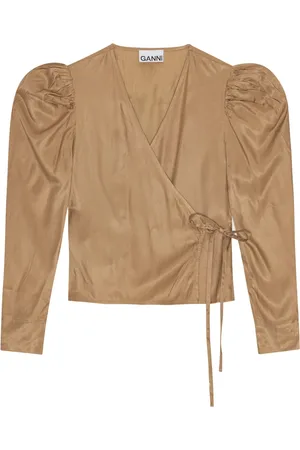 Ganni Blusa con maniche a palloncino