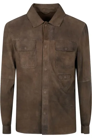 GIORGIO BRATO Camicia in pelle scamosciata