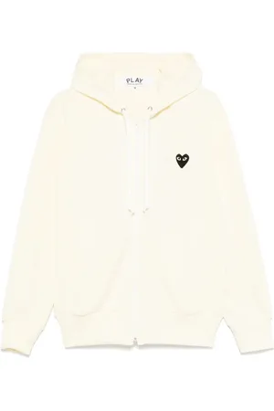 Comme des Garçons Felpa con stampa cuore grande e zip