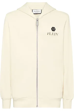 Philipp Plein Felpa Basic Plein Old Dye con zip e cappuccio