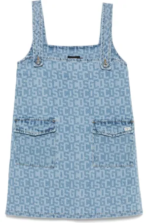 GCDS Abito corto in denim con monogramma