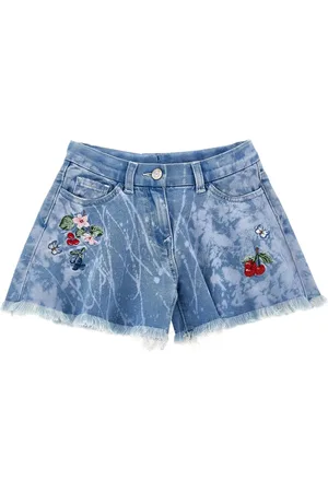 MONNALISA Shorts denim con strass