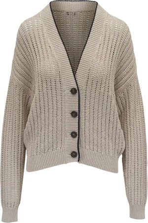 Brunello Cucinelli Cardigan con dettagli a contrasto