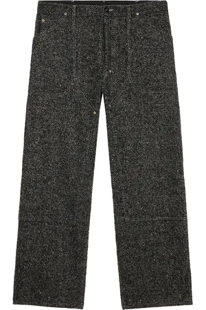 4SDESIGNS Pantaloni con motivo a spina di pesce