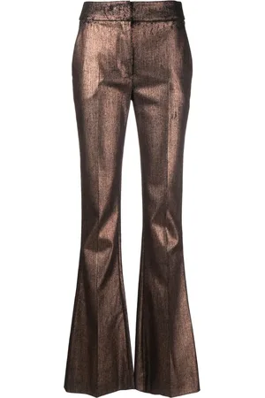 GENNY Pantaloni svasati con effetto metallizzato