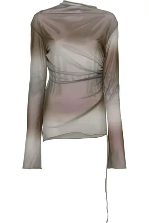 Jade Cropper Top a maniche lunghe drappeggiato