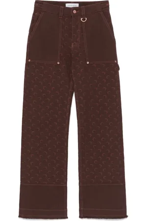 Marine Serre Jeans in twill con effetto jacquard