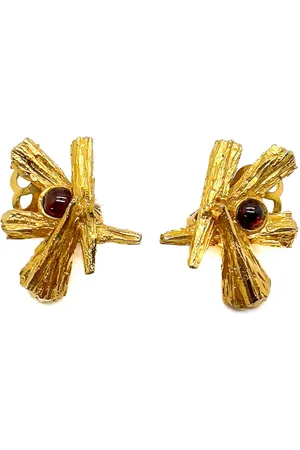 JENNIFER GIBSON JEWELLERY Orecchini a clip Bark Cabochon anni 