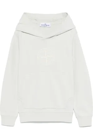 Stone Island Felpa in cotone con cappuccio