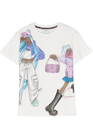 Fendi T-shirt con stampa manga