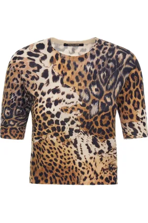 Roberto Cavalli T-shirt con stampa leopardata