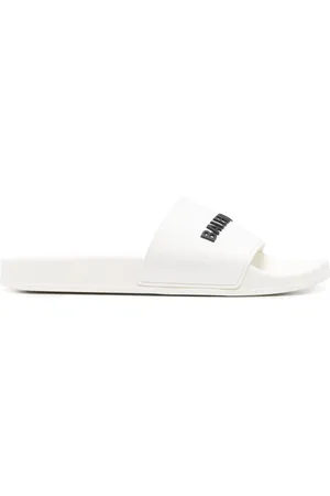 Balenciaga Sandali slides con logo goffrato