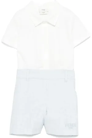 Fendi Set camicia e shorts con logo FF jacquard