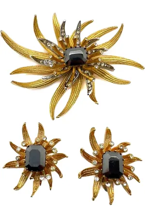 JENNIFER GIBSON JEWELLERY Set orecchini Stylised Haematite Chrysanthemum