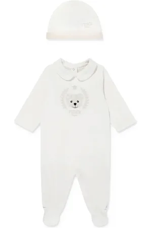 Fendi Set neonato con ricamo Teddy Bear