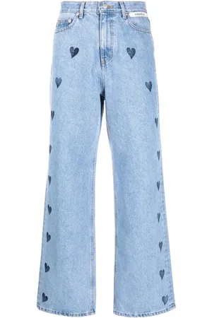 KIMHEKIM Jeans svasati con stampa cuori