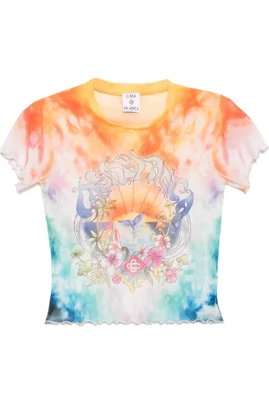 Casablanca T-shirt in rete con stampa