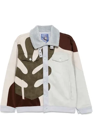 KIDSUPER STUDIOS Giacca in pelle scamosciata con design patchwork