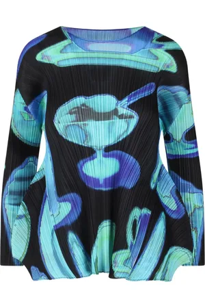 PLEATS PLEASE ISSEY MIYAKE Top plissettato con stampa astratta