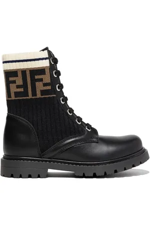 Fendi Stivali stringati con logo FF