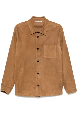 MAURIZIO BALDASSARI Giacca-camicia in pelle scamosciata