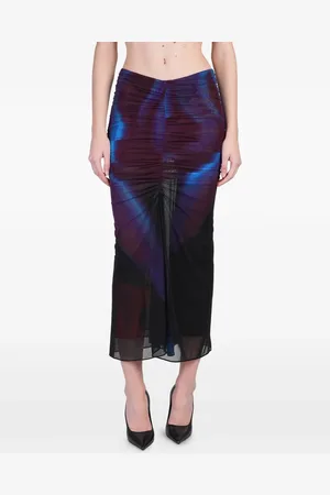 MUGLER Gonna midi con ruches