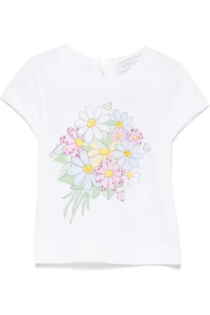 MONNALISA T-shirt in jersey con stampa bouquet