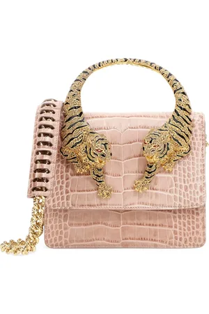 Roberto Cavalli Borsa a mano con effetto coccodrillo