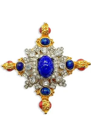 JENNIFER GIBSON JEWELLERY X Kenneth Lane Spilla a forma di croce anni 