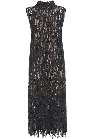 Brunello Cucinelli Abito Dazzling Abstract con ricamo