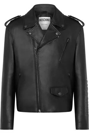 Moschino Giacca biker con logo goffrato